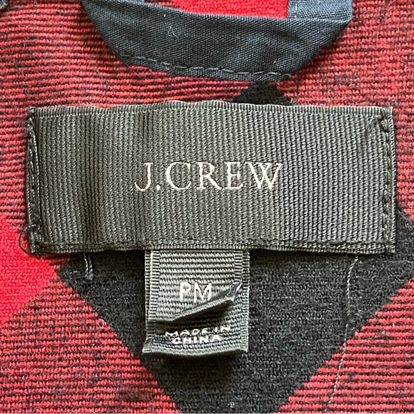 JCrew Wool Buffalo Check Plaid Half Button Up Pullover Shirt Jacket Shacket - Picture 9 of 13